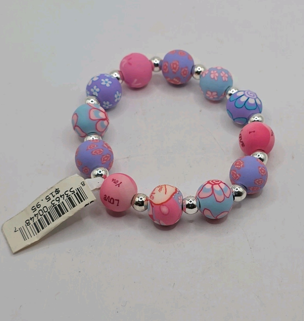 Viva Polymer Clay Beaded Necklace 16″ & Stretch Bracelet