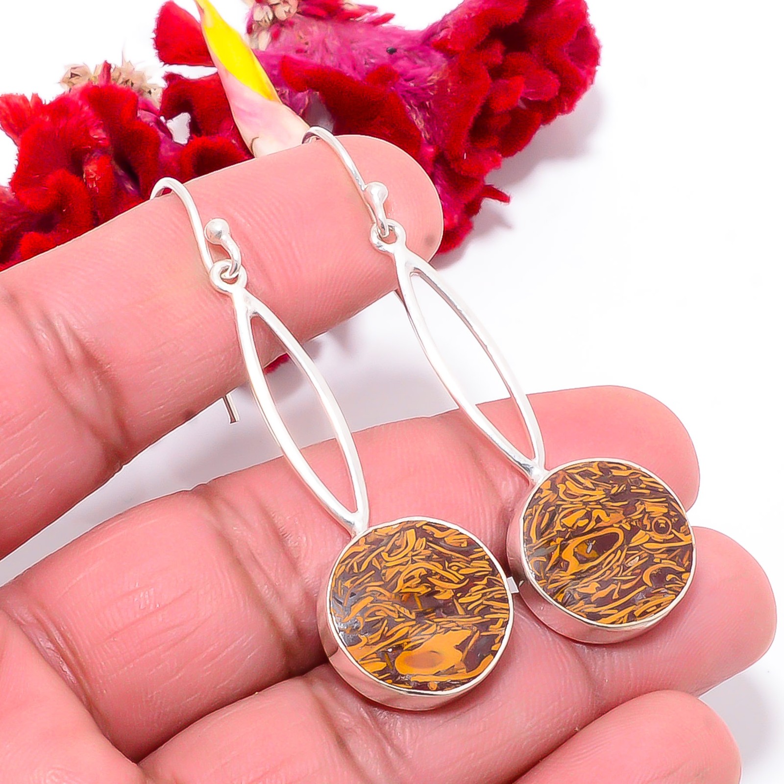 Natural Mariam Jasper 925 Sterling Silver Earring 2.26 Sk26, Christmas Gift