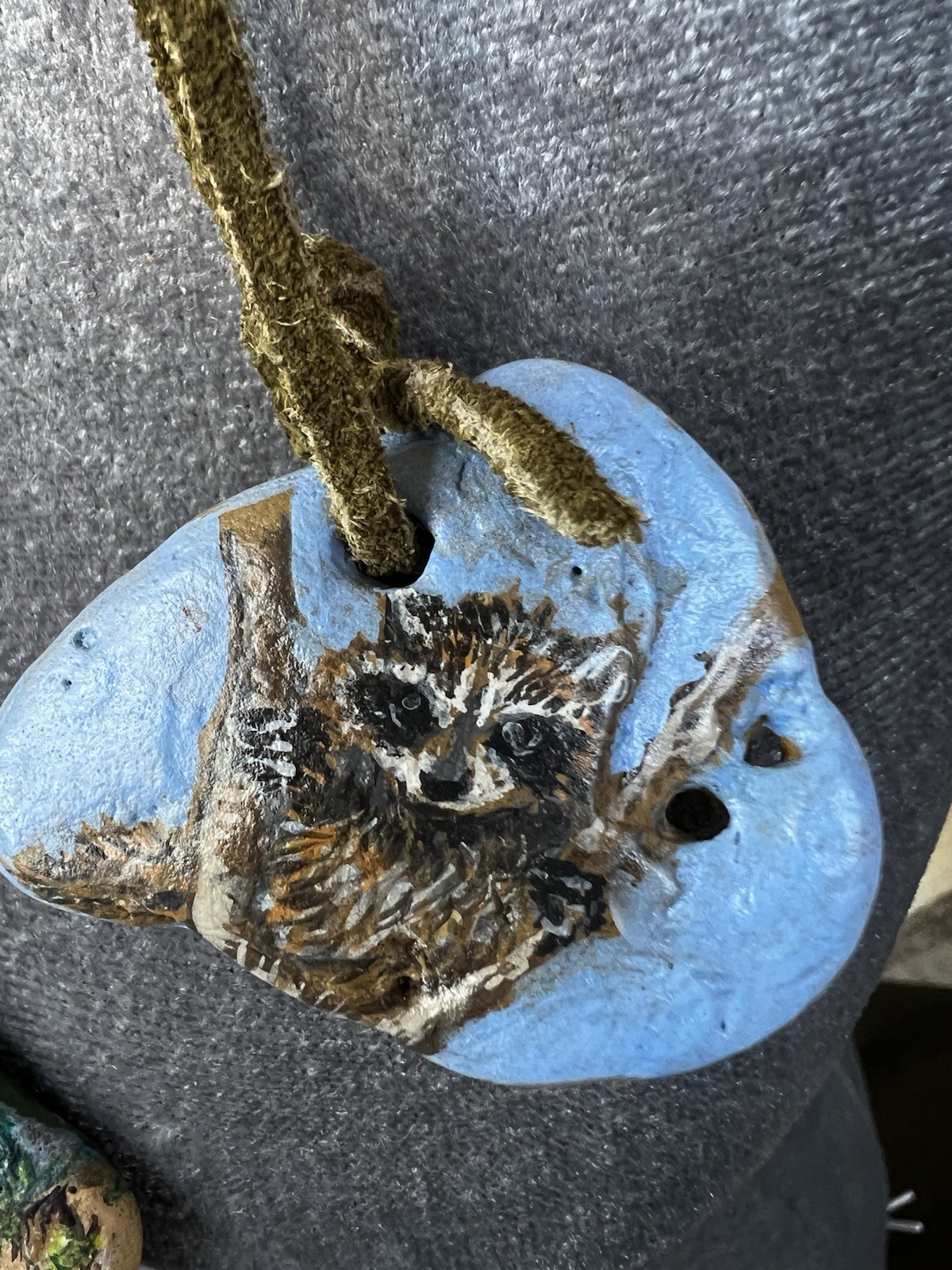 Lot of 5 Hand painted Piece Of Rock Necklaces W Leather Cord