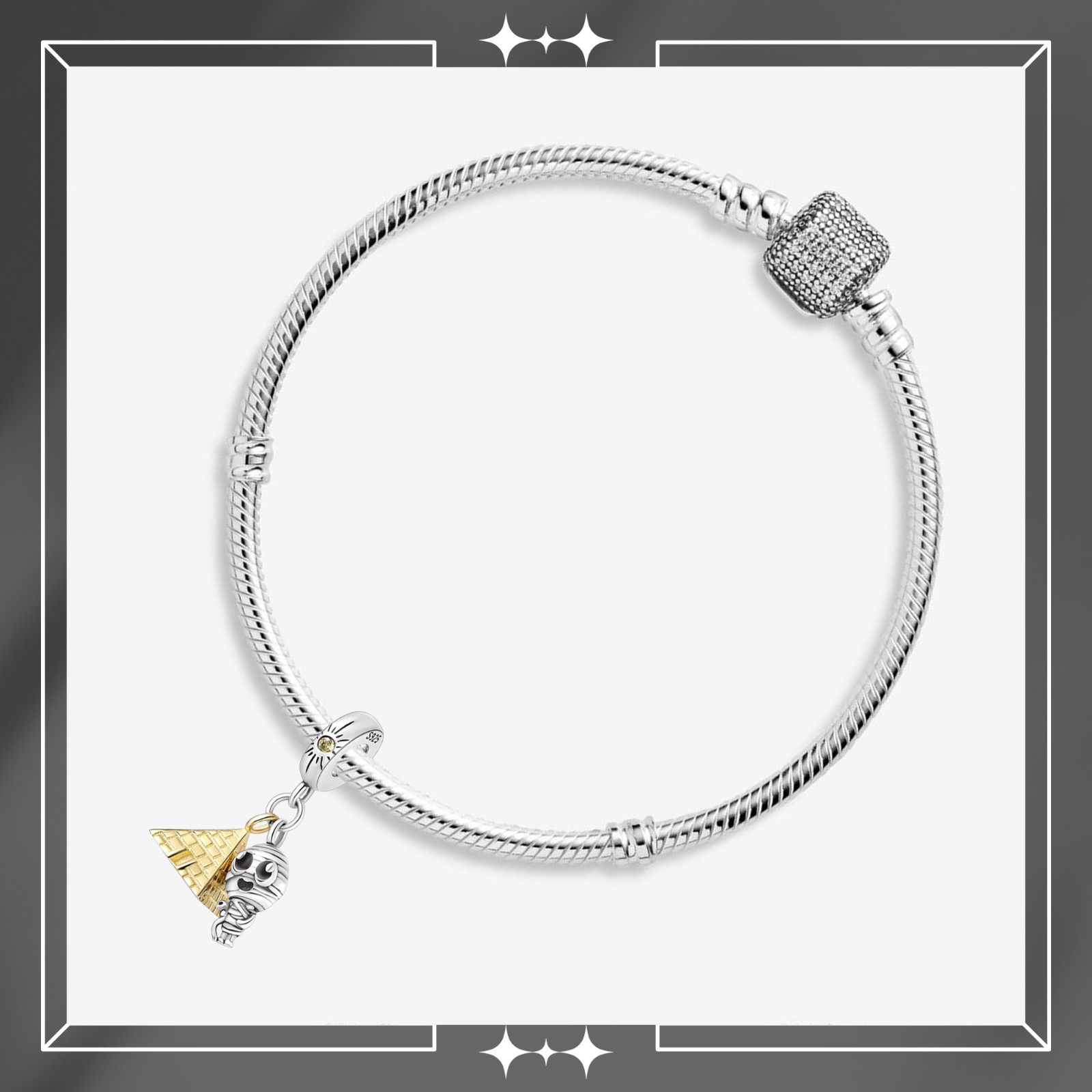 Pyramid And Mummia Charm For Bracelet, Egypt Charm, Travel Charm