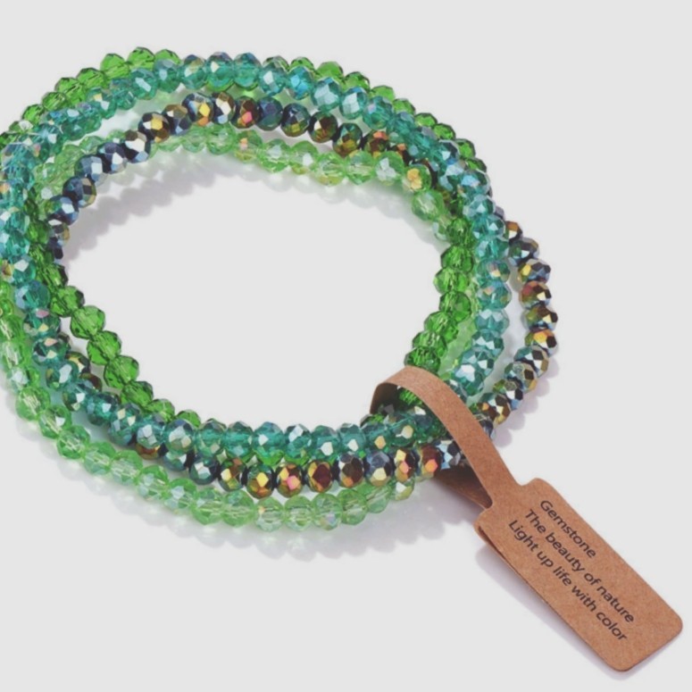 4-color Crystal Beads Chain Combination Chain Beaded Elastic Rope Bracelet