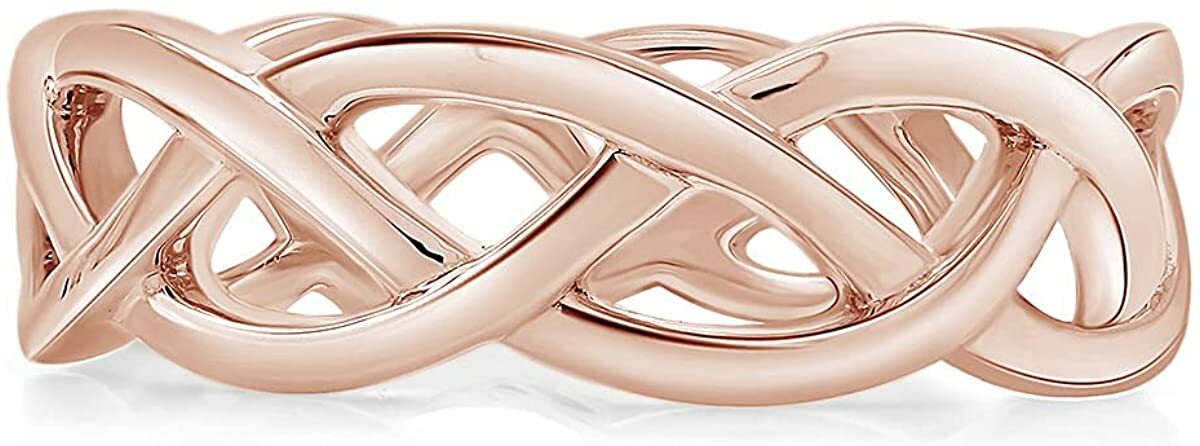 Celtic Knot Eternity Engagement Wedding Band Ring 14k Gold Plated Silver