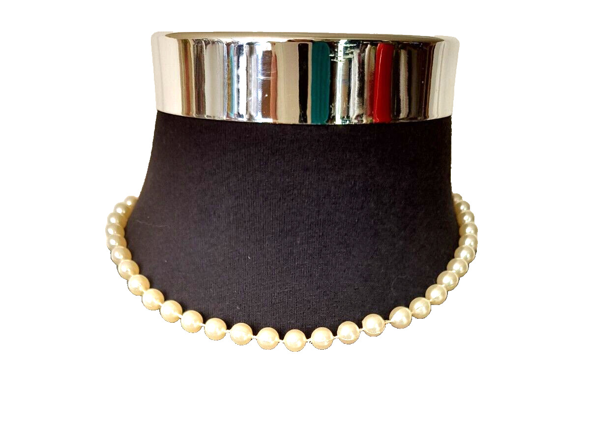 Women’s Beaded Necklace Imitation Creamy Color Pearls 18″ Spring Ring Closure