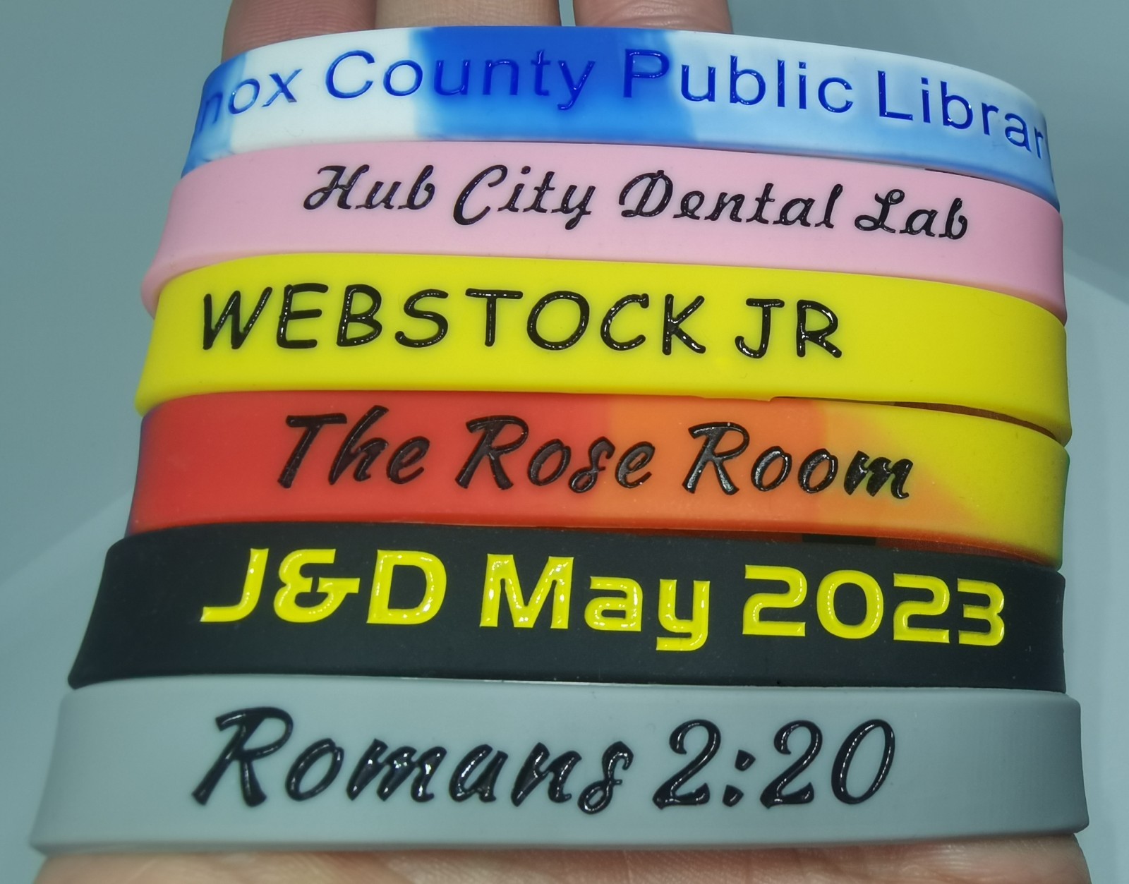 20Pcs Personalized Rubber Bracelets Custom Silicone Wristbands Text Name Gifts