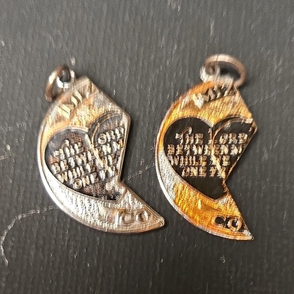 ​Vintage Sterling Silver Mizpah Half Pendant – Left Side Replacement Charm 925