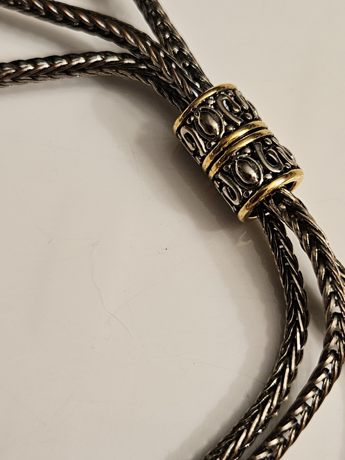 Premier Designs green crystal pendant necklace copper gold tone.
