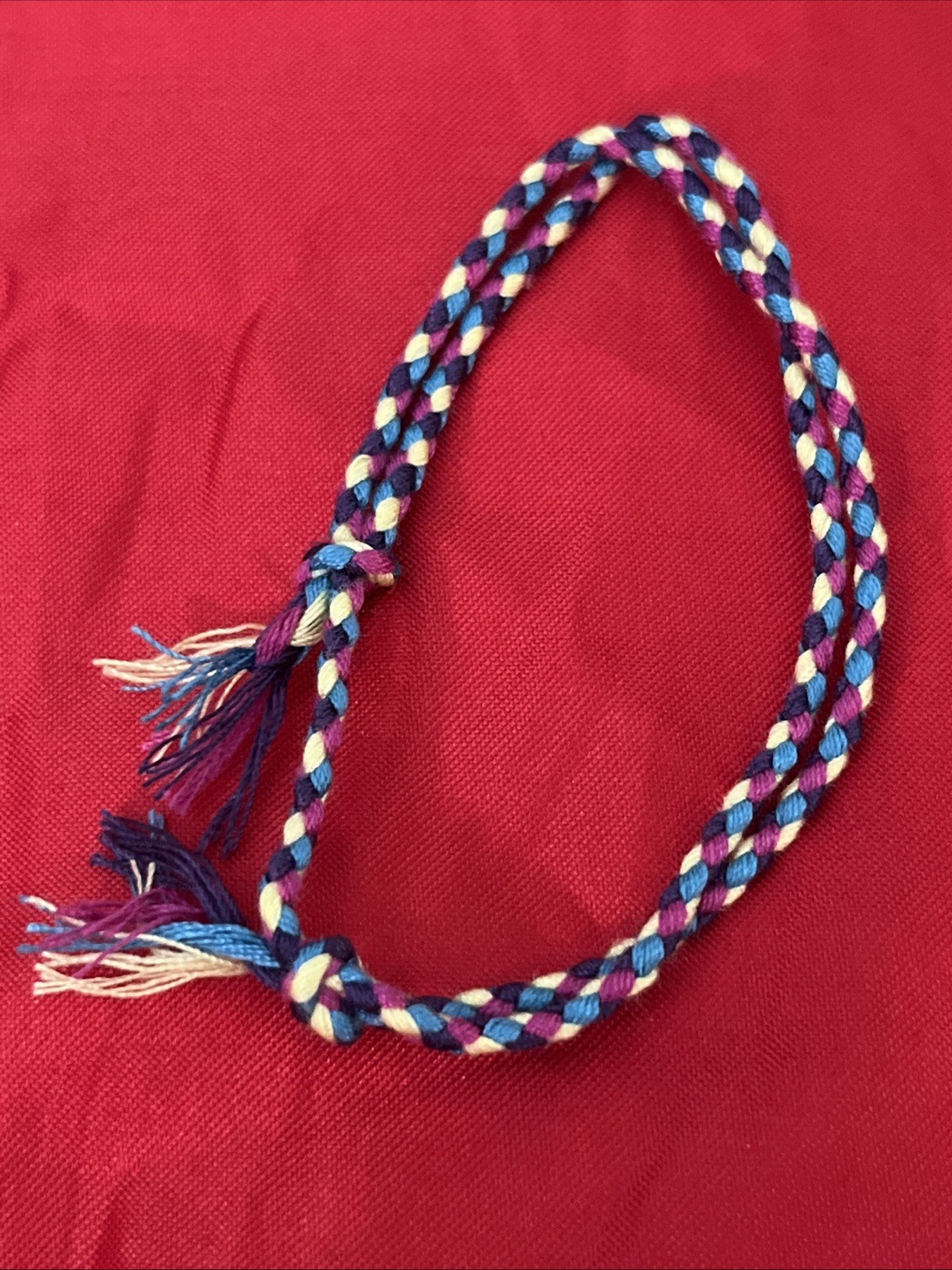 NEW BOHO BRAID THREAD FRIENDSHIP BRACELET ADJUSTABLE BLUE LIME PURPLE PLUM NIP