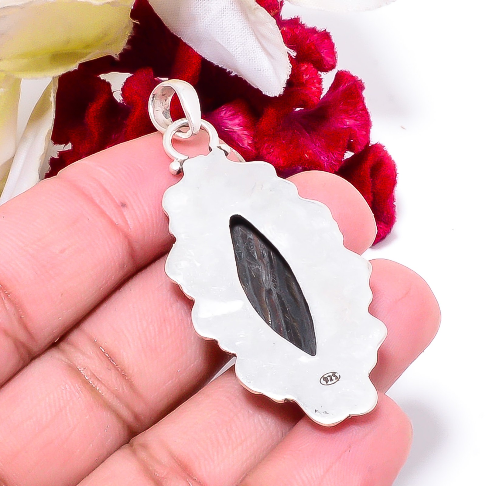 Iron Tiger Eye 925 Sterling Silver Bali Pendant 2.34 Sk31, Christmas Gift