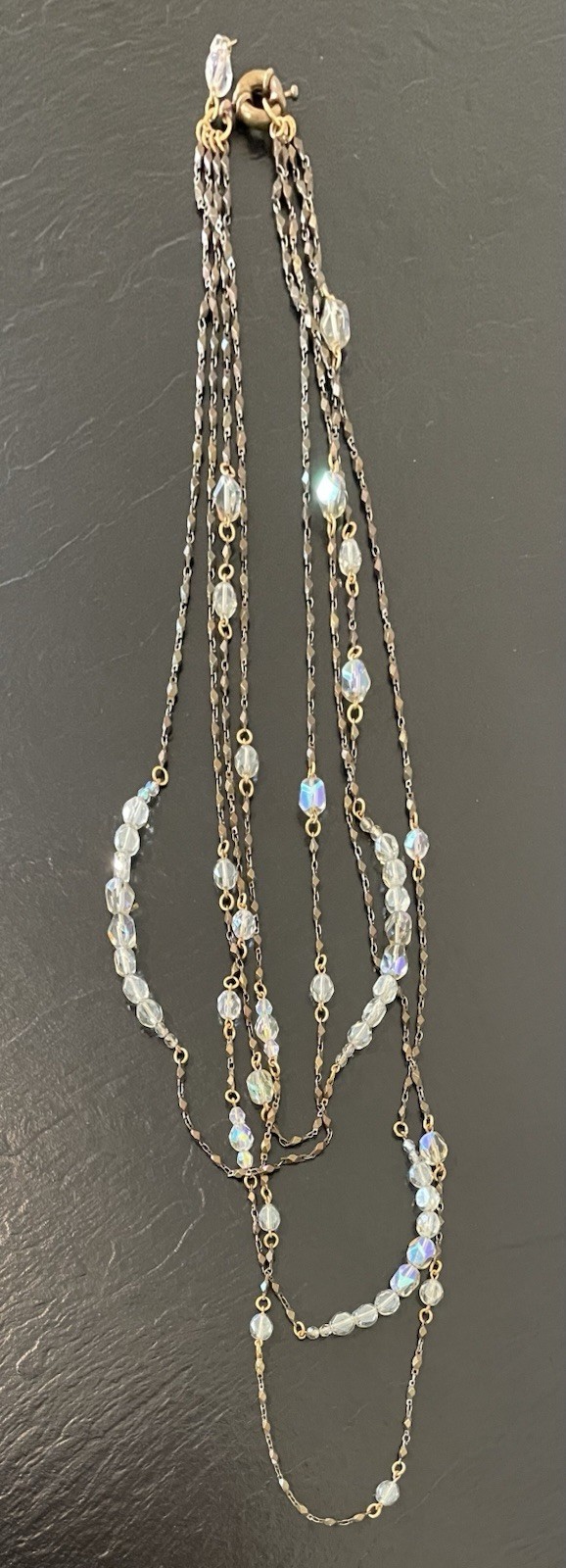 Susanna Galanis Bronze Crystal Four Strand Necklace