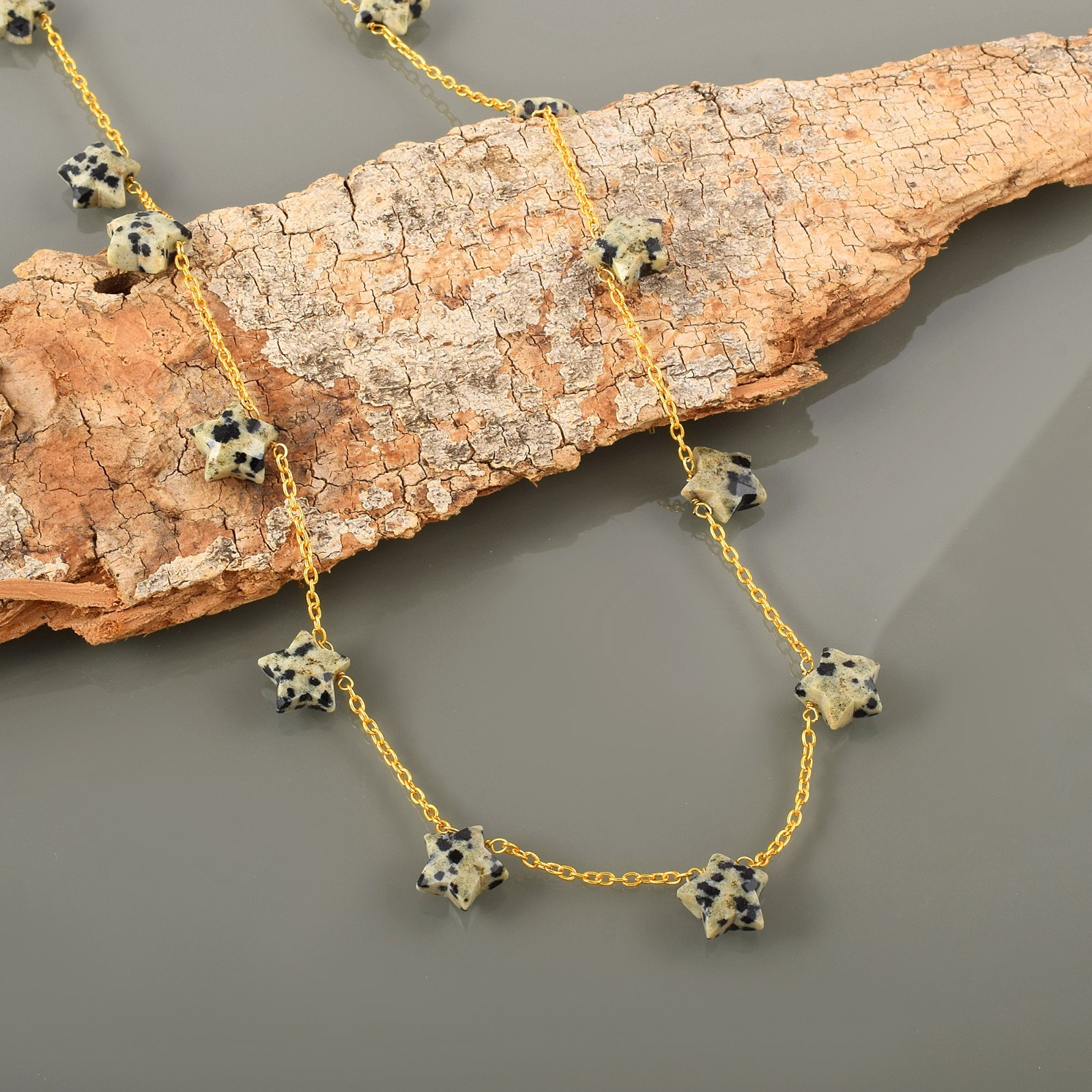 Celestial Star Gemstone Necklace Gold Plated 925 Sterling Silver Clasp