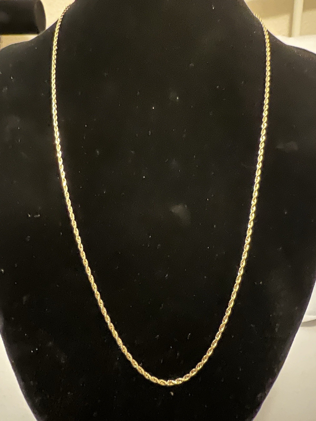 10k Solid gold rope chain 20’ 1.5mm