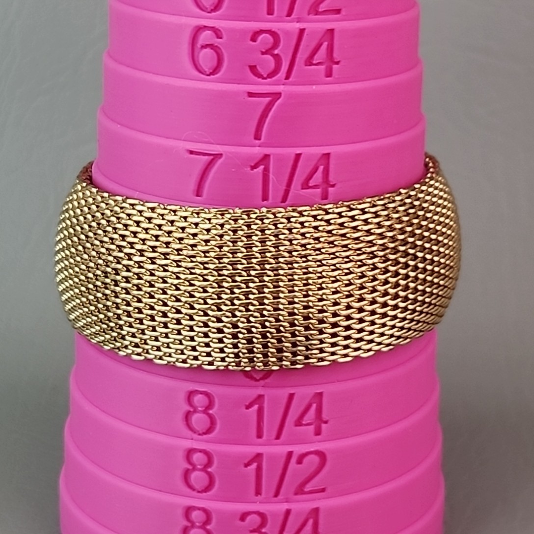 Mesh Bracelet Curved 26mm Gold Tone Domed Flexible Woven 8″