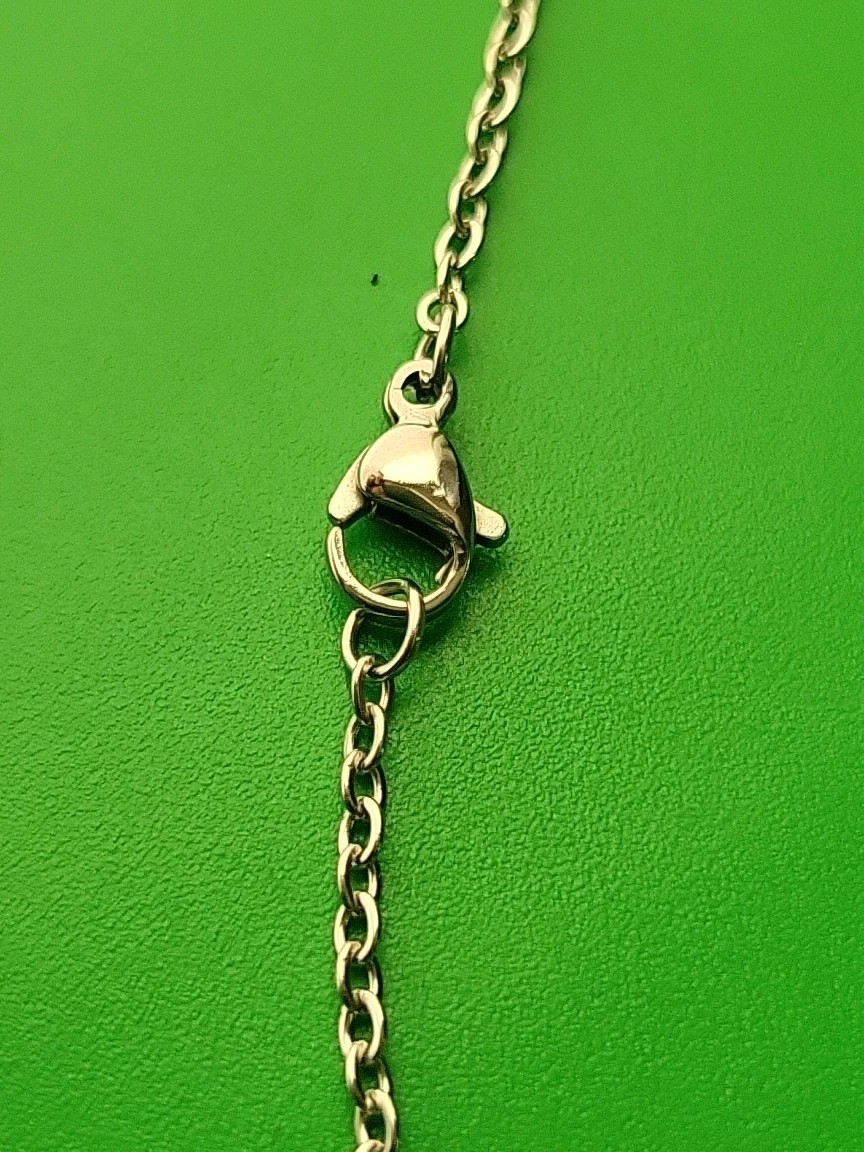 Beautiful Silver Tone Chain Necklace W/pendant