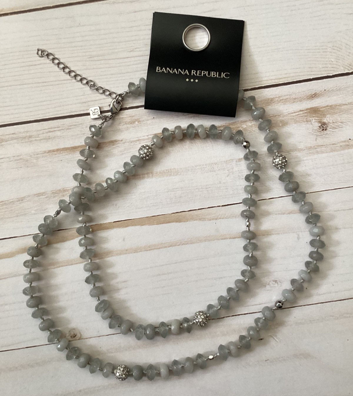 Banana Republic Necklace new with tags stone beads adjustable chain