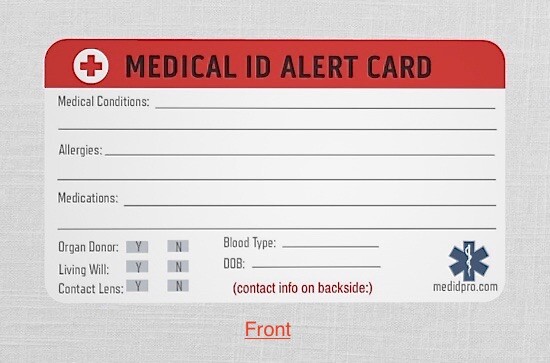 Heart Patient-Medical Alert ID necklace ,USA made, FREE ID Wallet Card,Engraving
