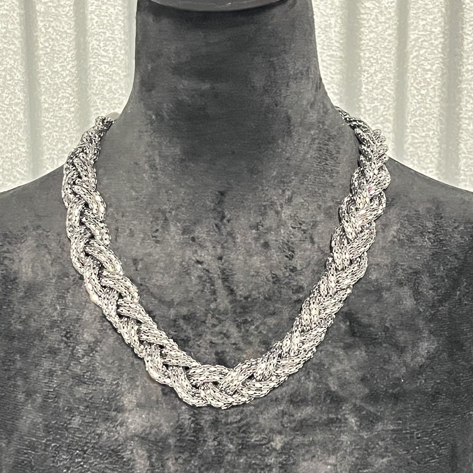 Braided Chain Necklace Womens Statement Adjustable Lobster Clasp 19-22in Jewelry