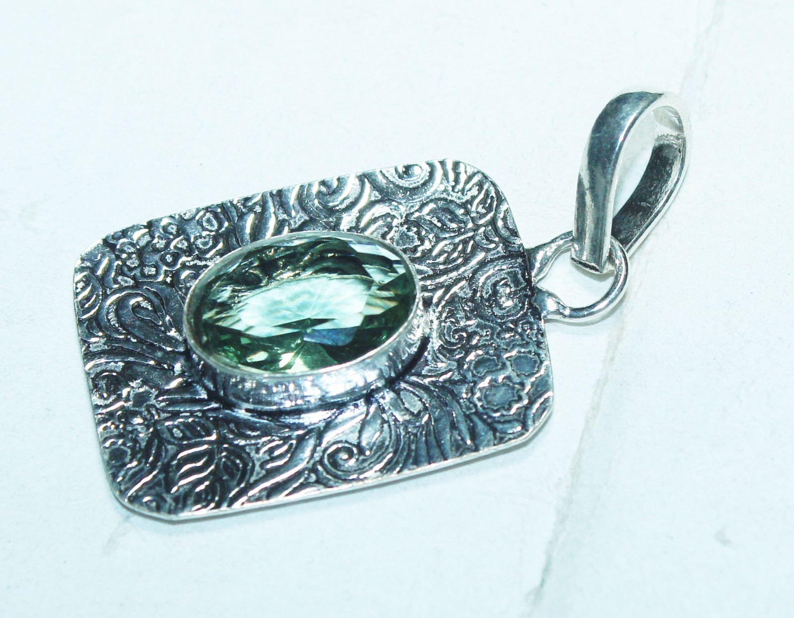 Hydro Green Amethyst Gemstone Handmade Pendant Jewelry Pendant Size 1.5 Inches