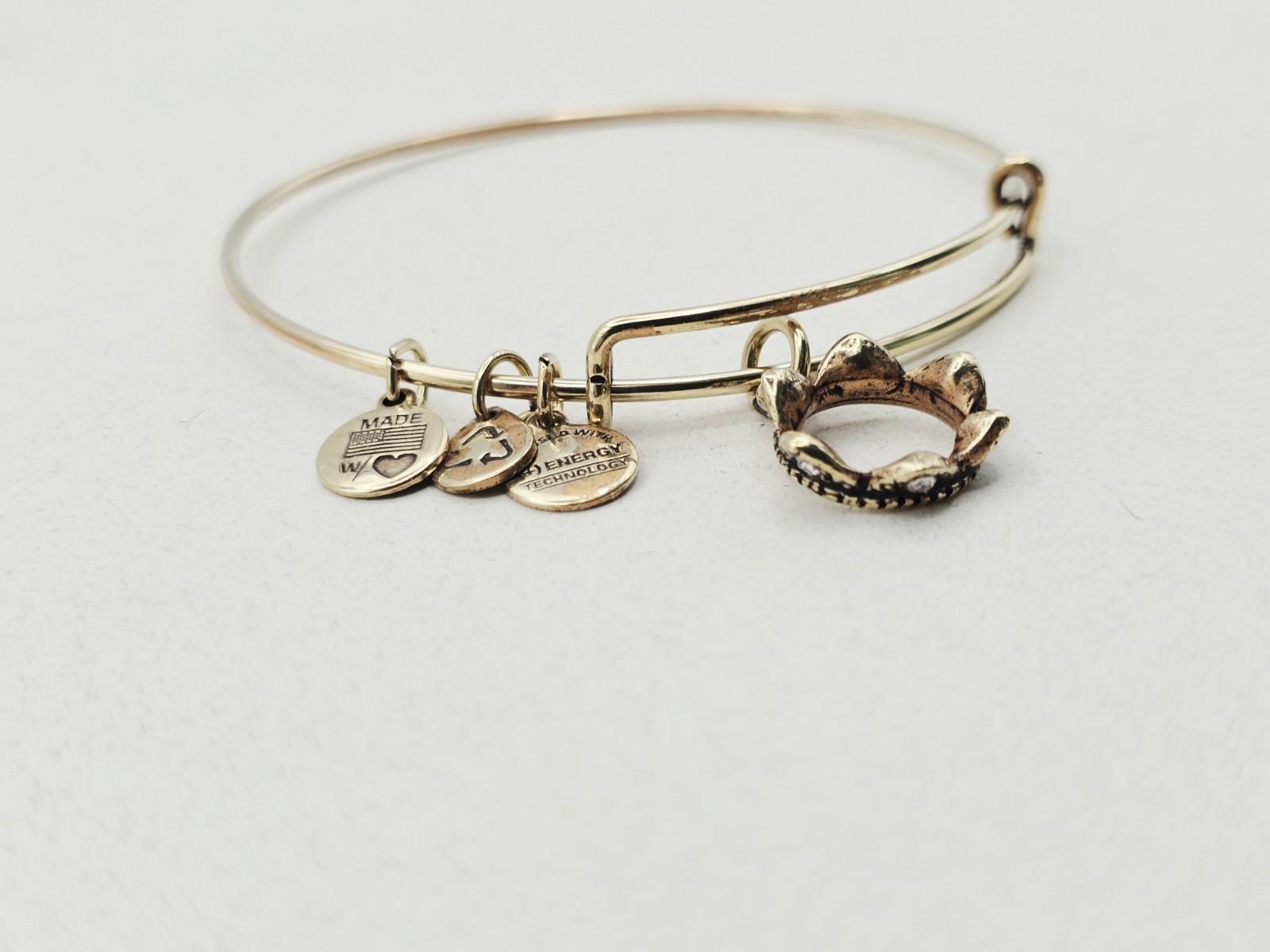 Alex & Ani Queens Crown Empowerment Gold & Crystal Charm Bangle Bracelet ✨️ 💖