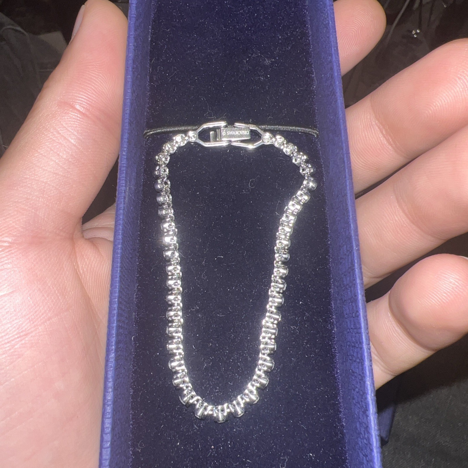 Swarovski Imber Emily Tennis bracelet Round cut, White, Rhodium plated A.1808960