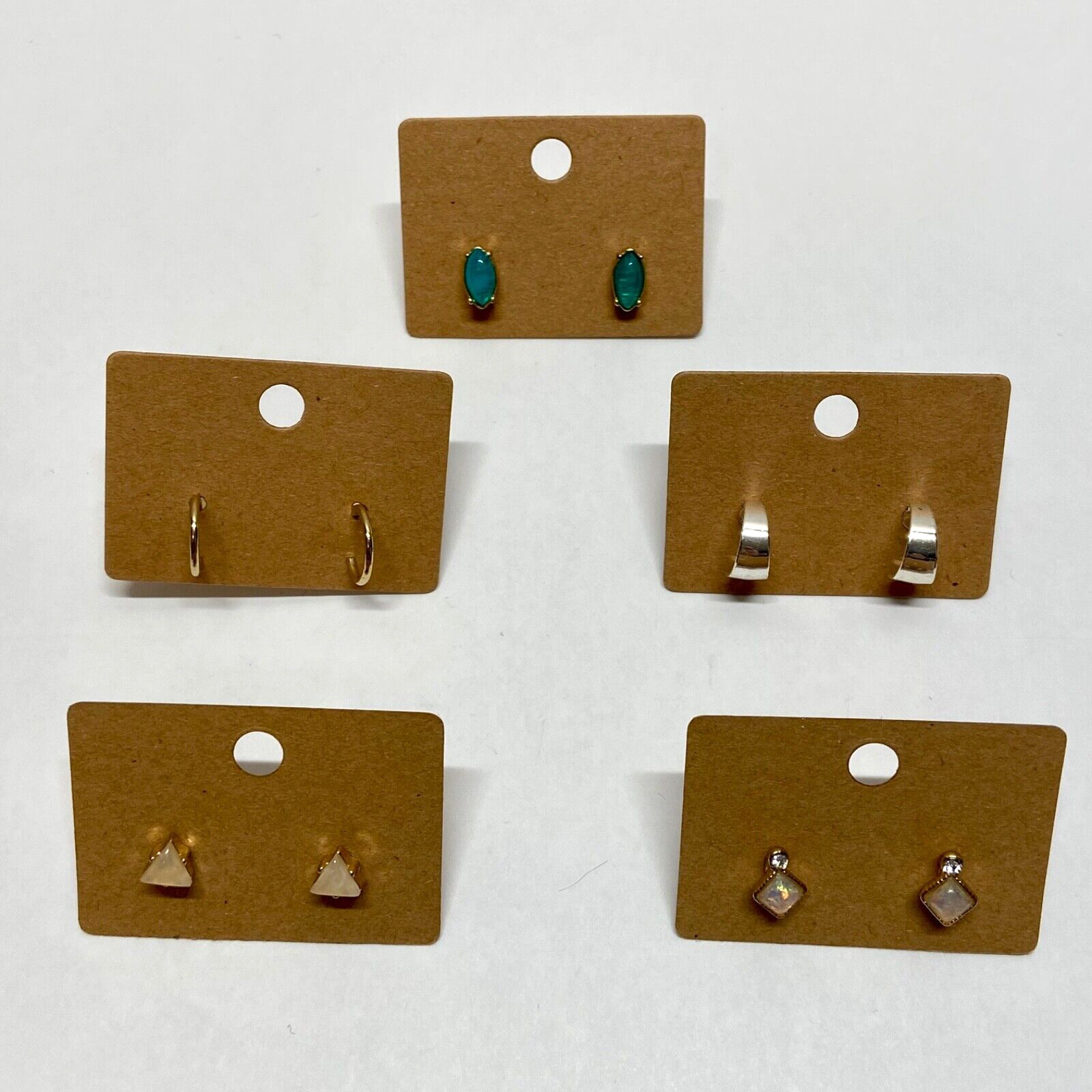 Hobby Lobby Earrings 5 Pairs Stud Post Fashion Design Pierced Ears Jewelry NWOT