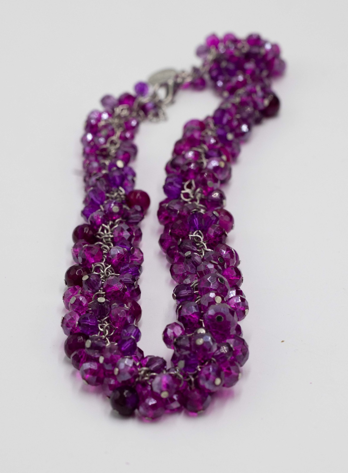 White House Black Market Fuchsia Crystal Cluster $38 Necklace NWOT