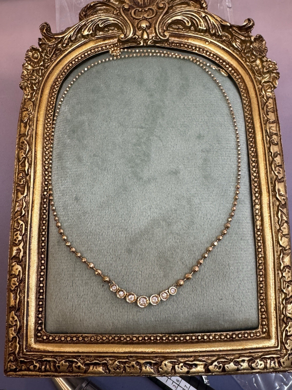 Mint Certified Japanese Estate 18K Gold 0.30ct Graduating Diamond Necklace