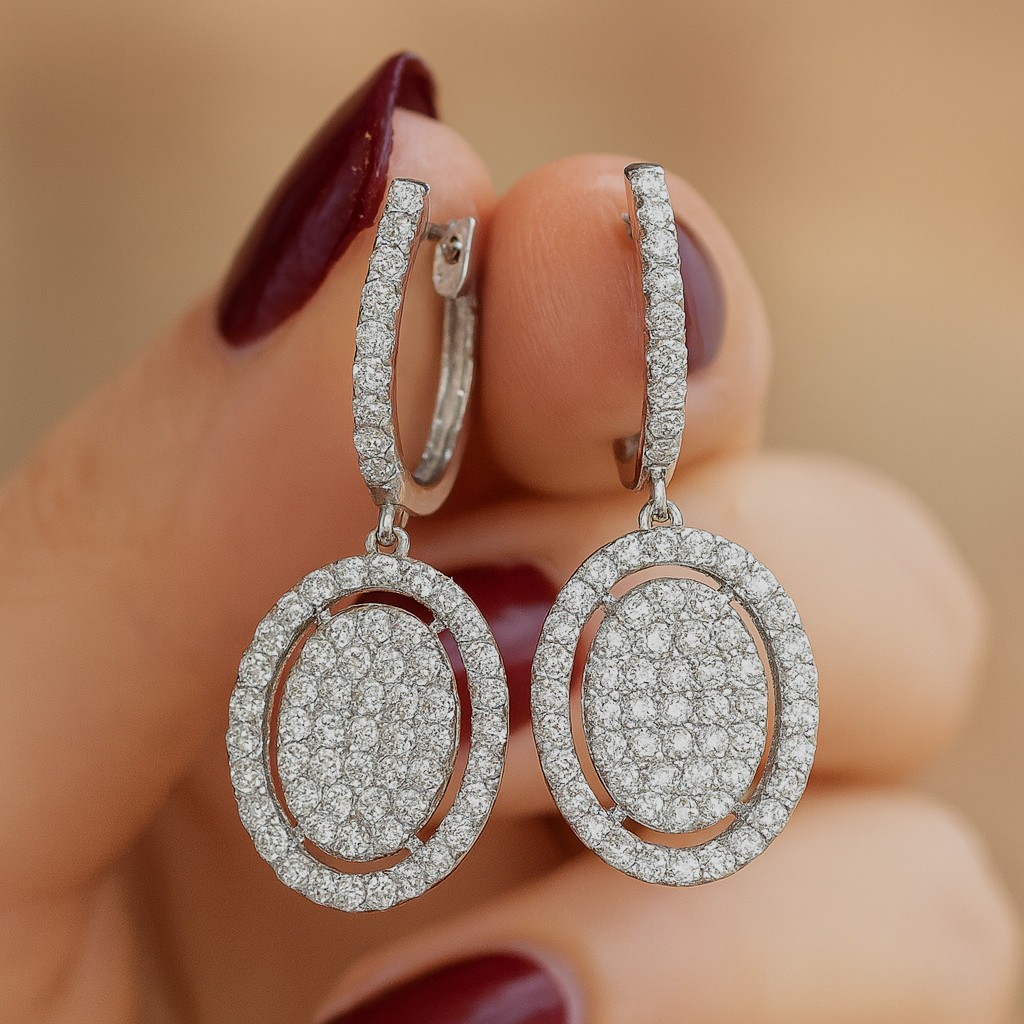 2.10Ct Pear Cut Simulated Diamond Clip On Drop Earrings In 14k White Gold Plated