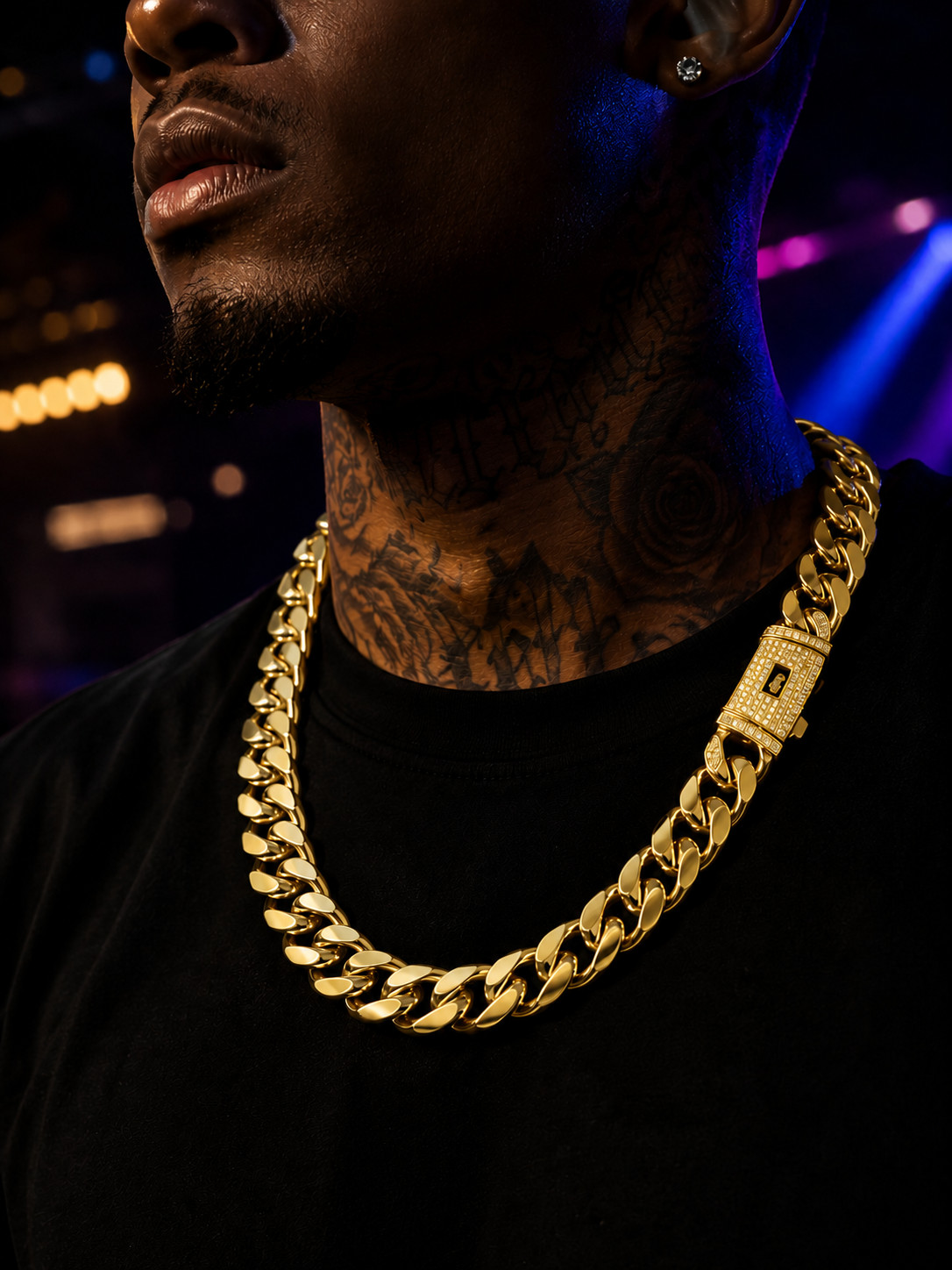 Miami Cuban Link Necklace/Bracelet Gold Plated Stainless Steel Hip Hop Jewelry