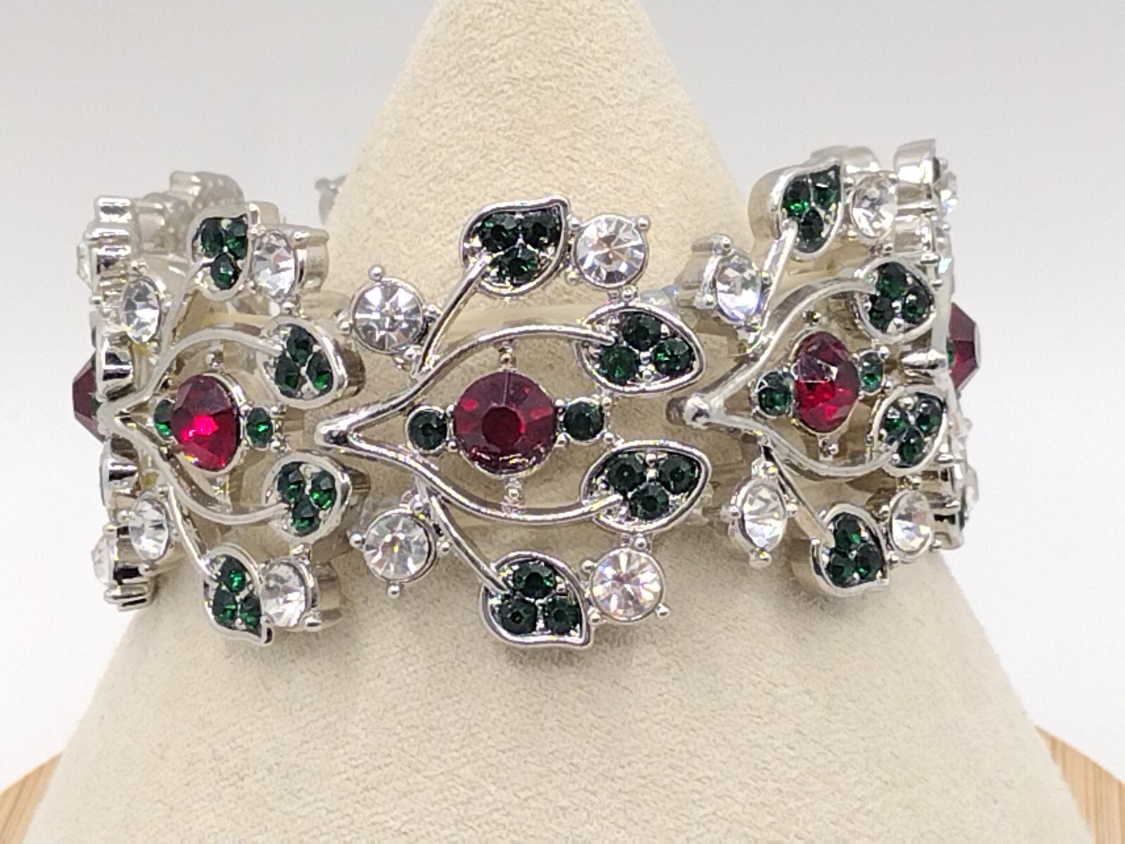 The Danbury Mint Stretch Bracelet ~ The Cherry Blossom ~ Pink, Purple & White