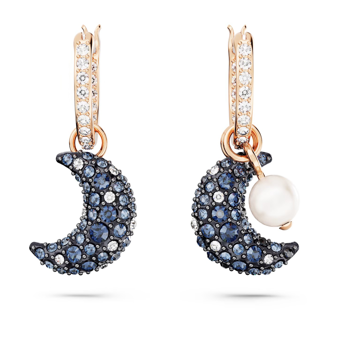 Swarovski Sublima Drop Earrings Asymmetrical Design Moon, Rose Gold-Tone 5671569