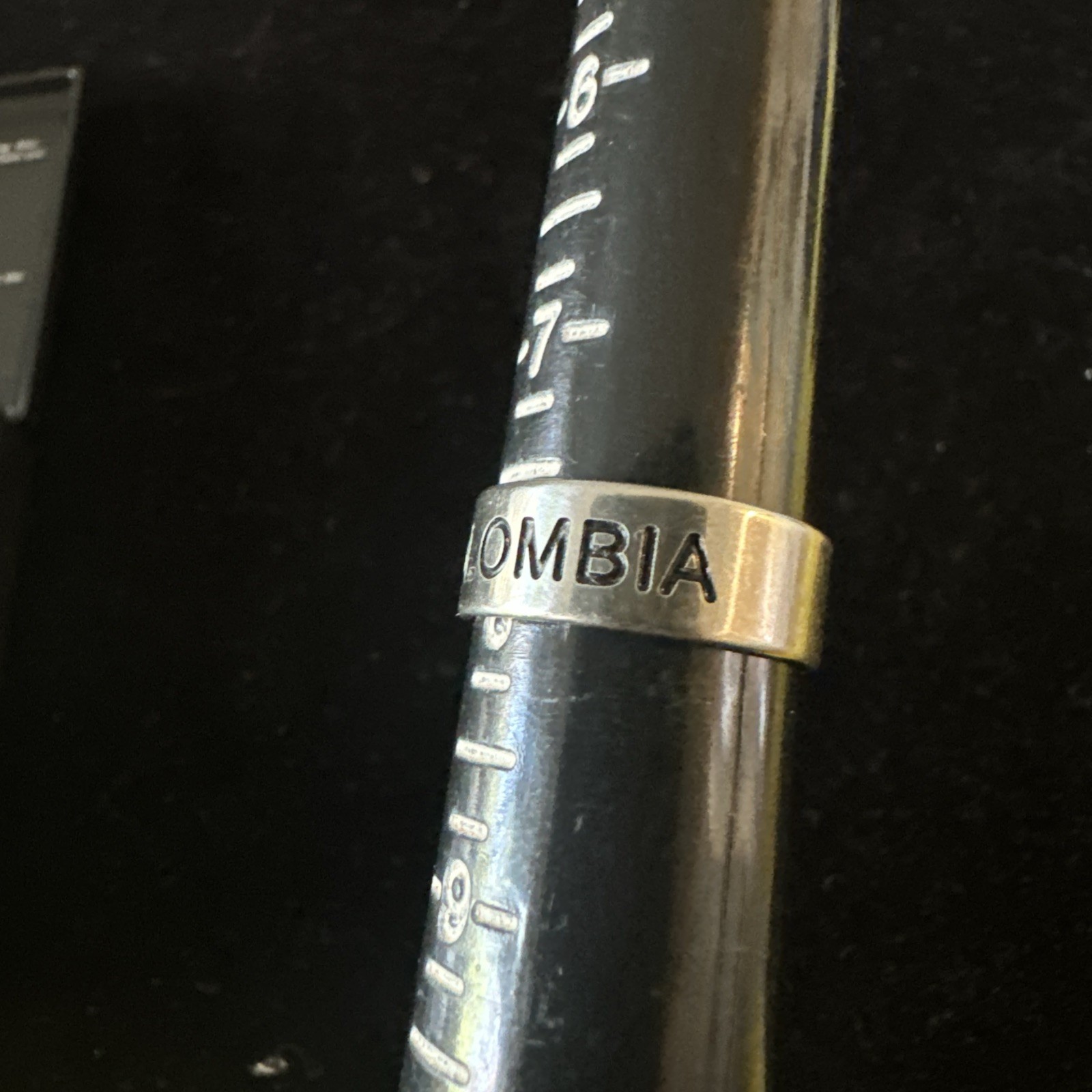Stainless Steel Silver Colombia Ring Size 8