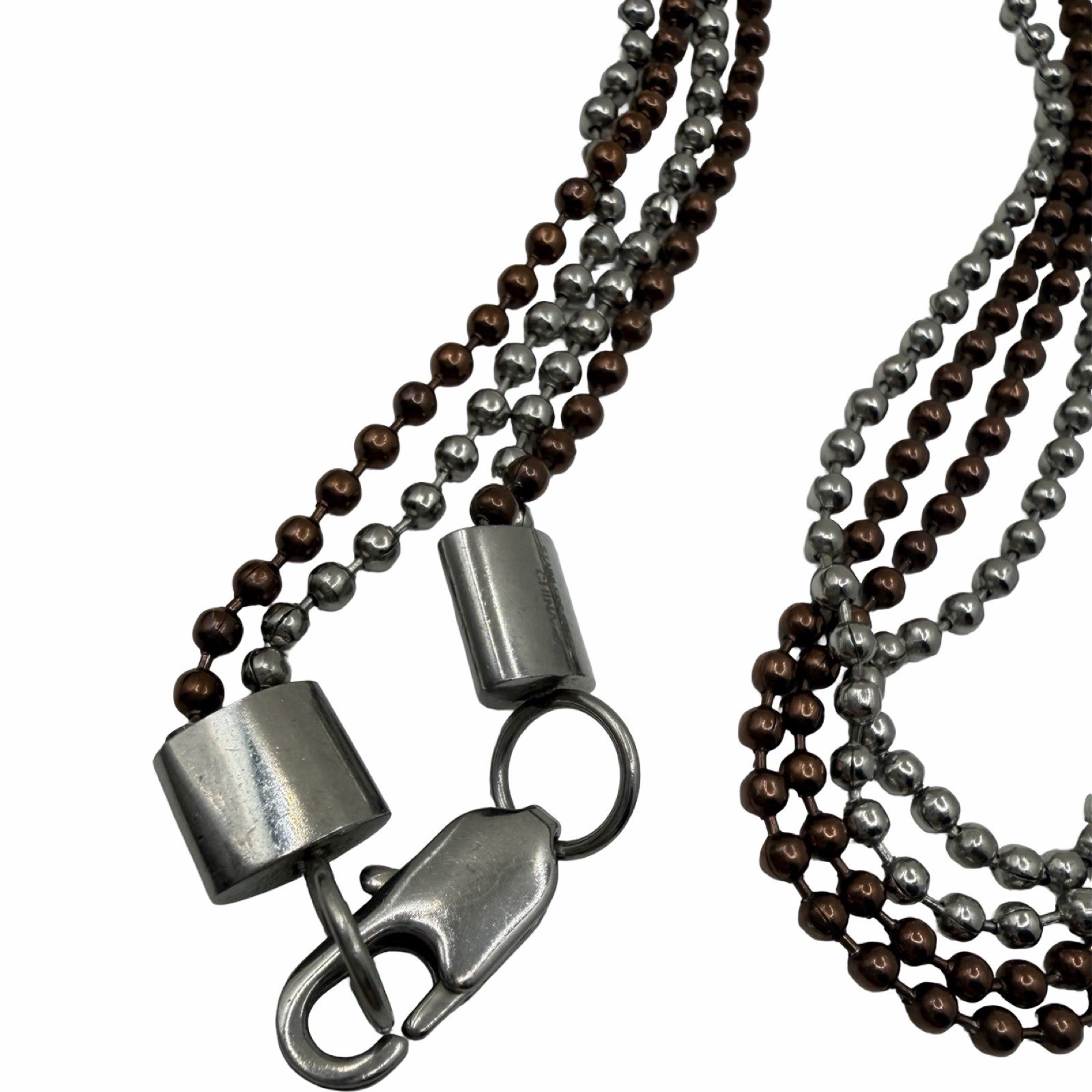Chisel Stainless Steel Brown Two Tone Cross Pendant Necklace Ball Chain 24”