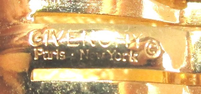 GIVENCHY Gold Plate Ribbed Half Hoop Earrings 28.7 grams 1” Paris & New York