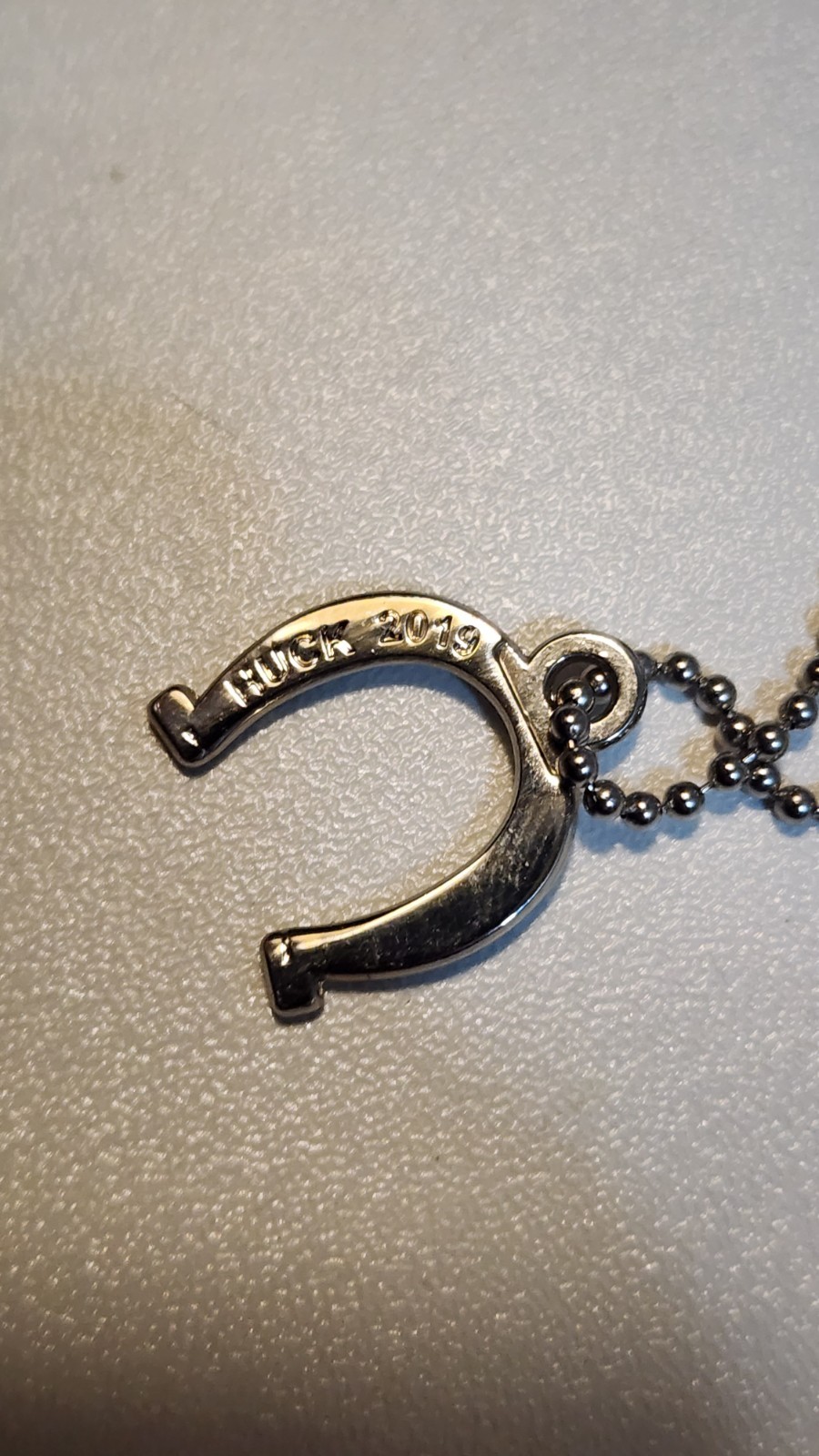 Silver Toned Horseshoe Necklace Rescued “Huck 2019”