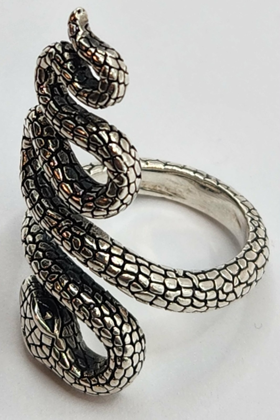 Rare Silver Snake Serpent Ring In Gothic Style Size 8.5 US