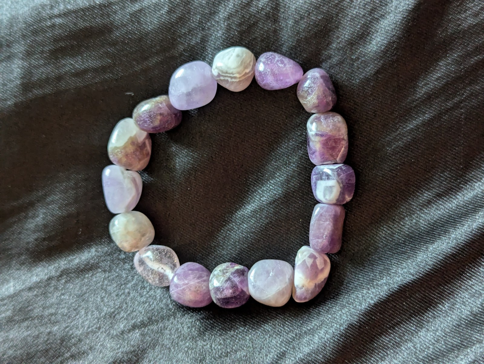 Tumbled Stone Amethyst Bracelet (Elastic)