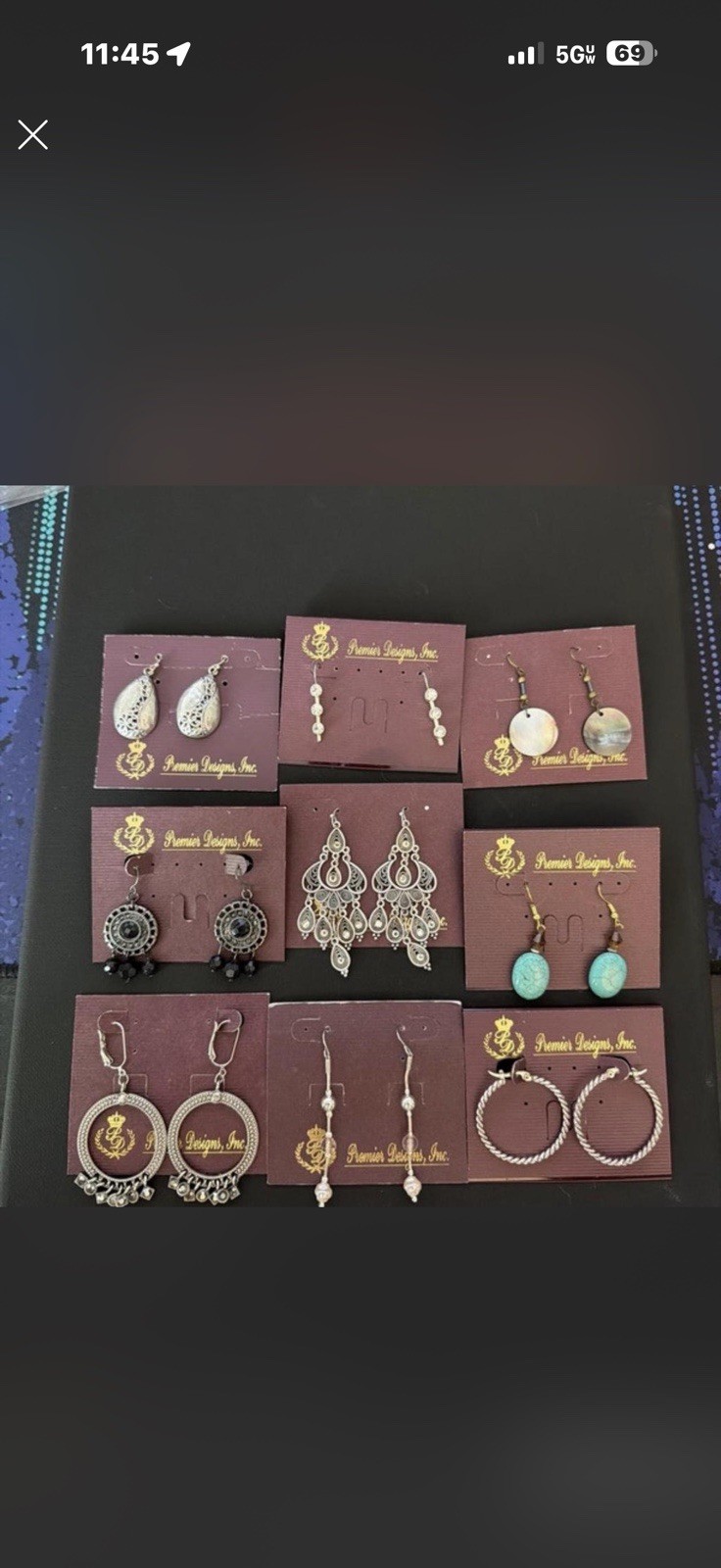 Lot Of 9 Sets Of Premier Designs Earrings- All New With Tags
