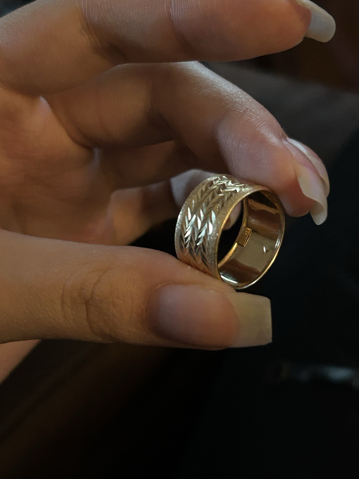textured solid 10k gold ring
