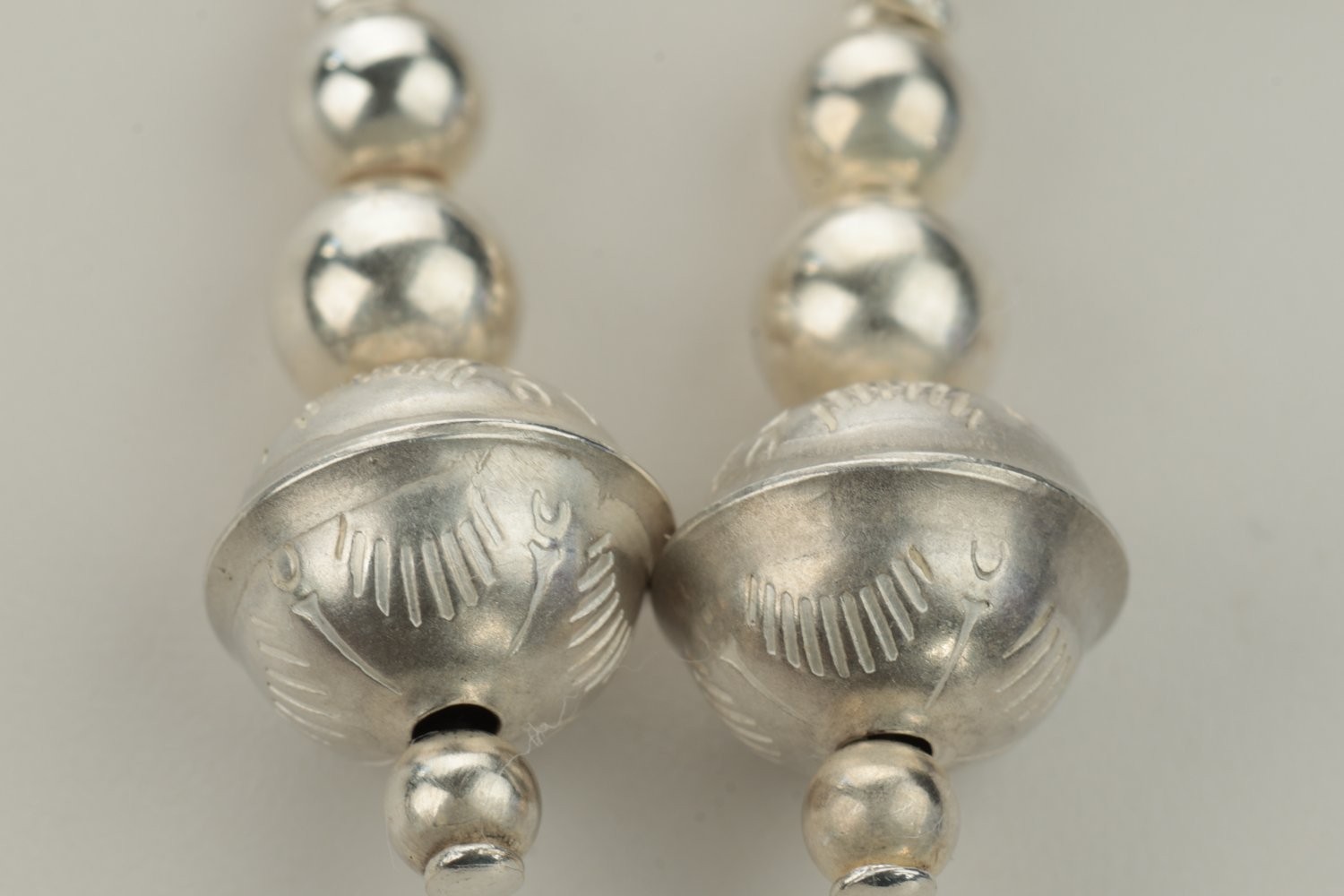 Earrings Small Silver Sterling Graduated Beads Blue Southwestern