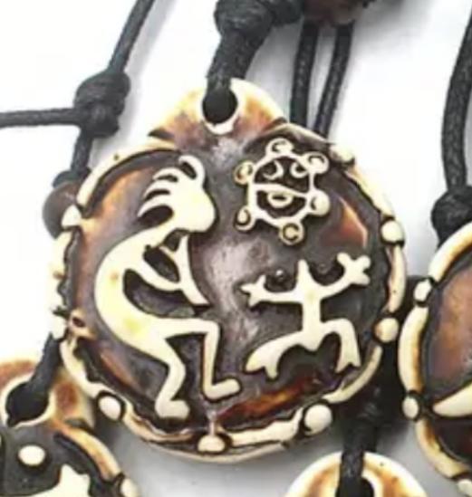 Puerto Rico Unisex Adult Tribal Imitation Bone Necklace & Pendant NEW