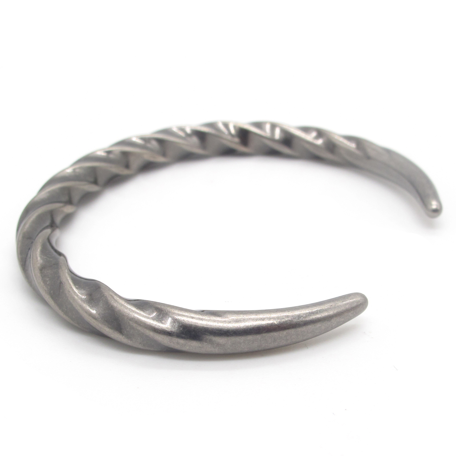MENDEL 7 Inch Stainless Steel Mens Vintage Mobius Horn Cuff Bangle Bracelet Men