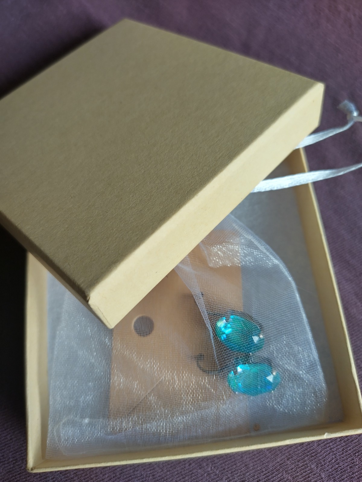 Gorgeous ice blue Sabika oval drop crystal leverback earrings