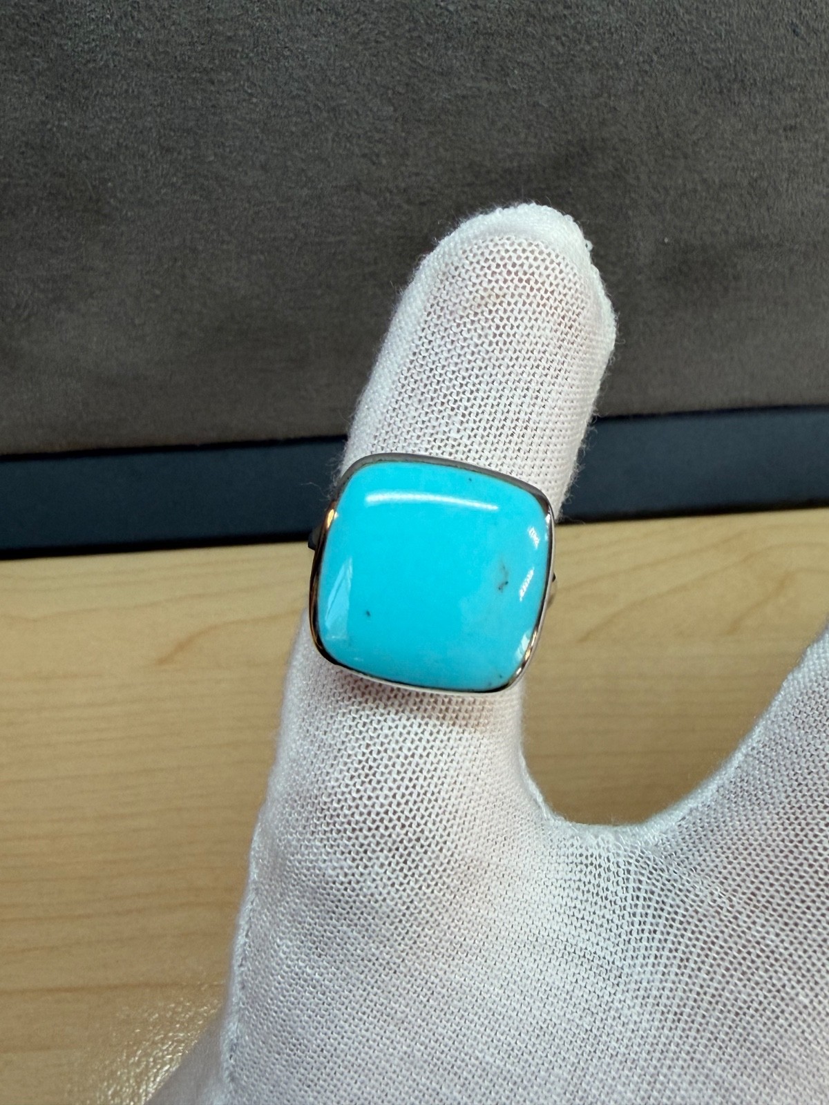 VTG SX 925 Sally C Treasures Sterling Silver Robin Egg Blue Turquoise Ring Sz 7