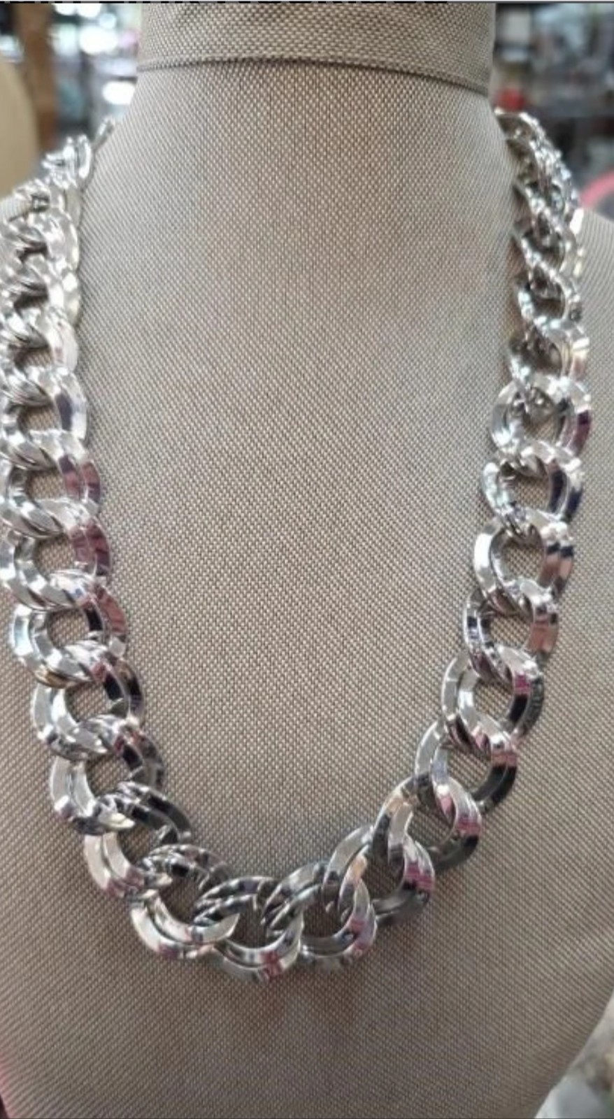 Monet Silver-Tone Chain Link Necklace