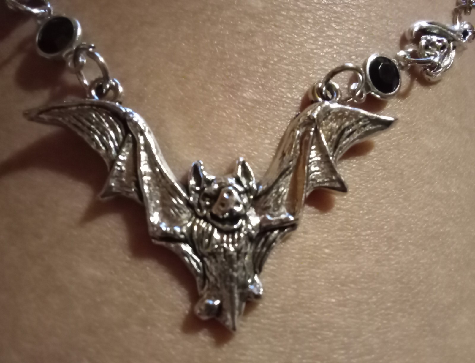 22″ Bat Chain Necklace Costume Jewelry Halloween Black