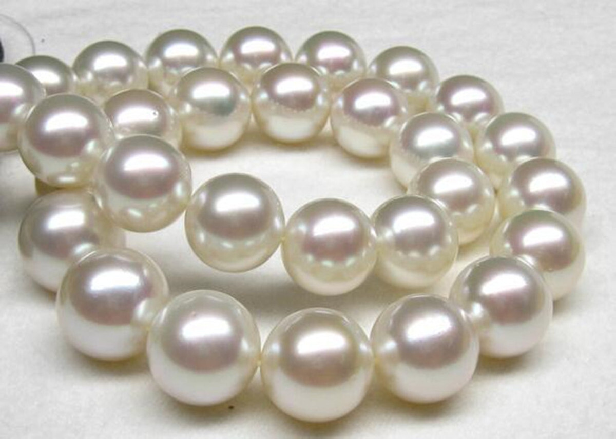 10-12mm Natural South Sea Genuine Perfect Round White Pearl Necklace 16-36in