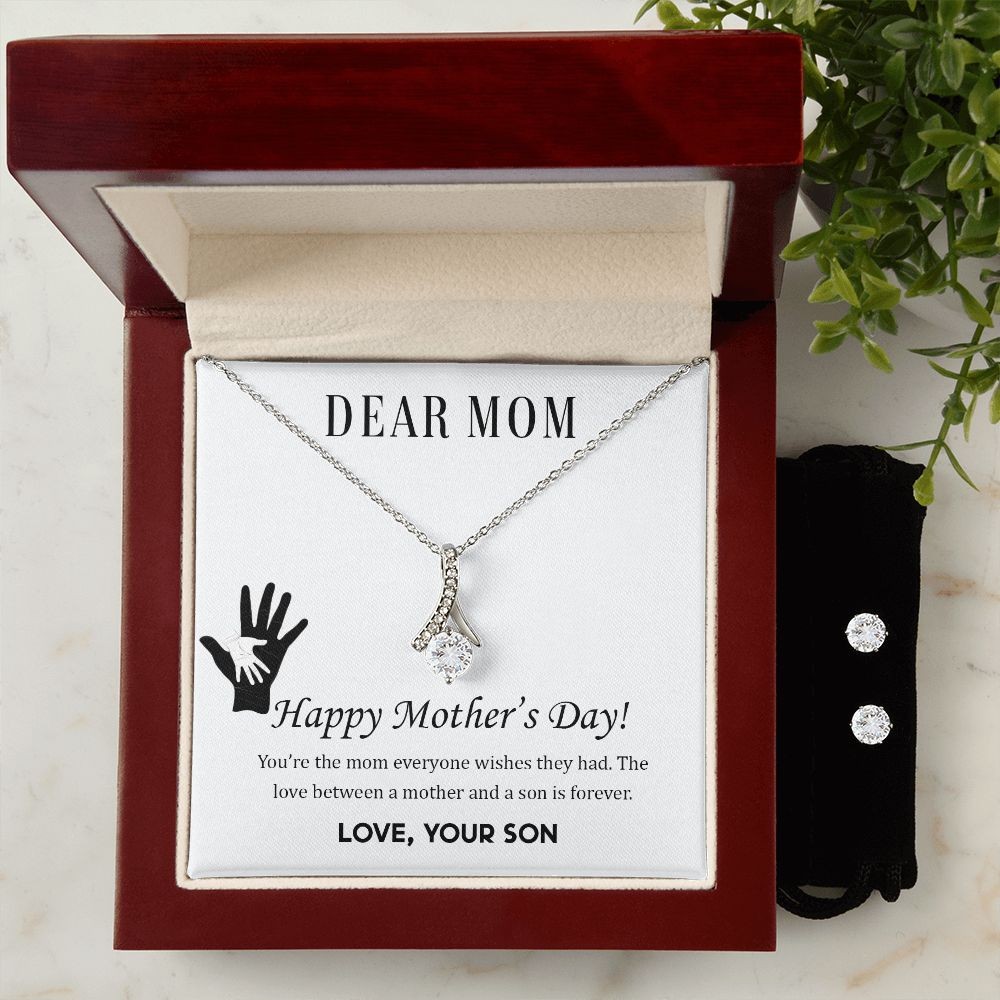 Mother Necklace from son, Mother’s Day Gift, Christmas Birthday Gift for mom