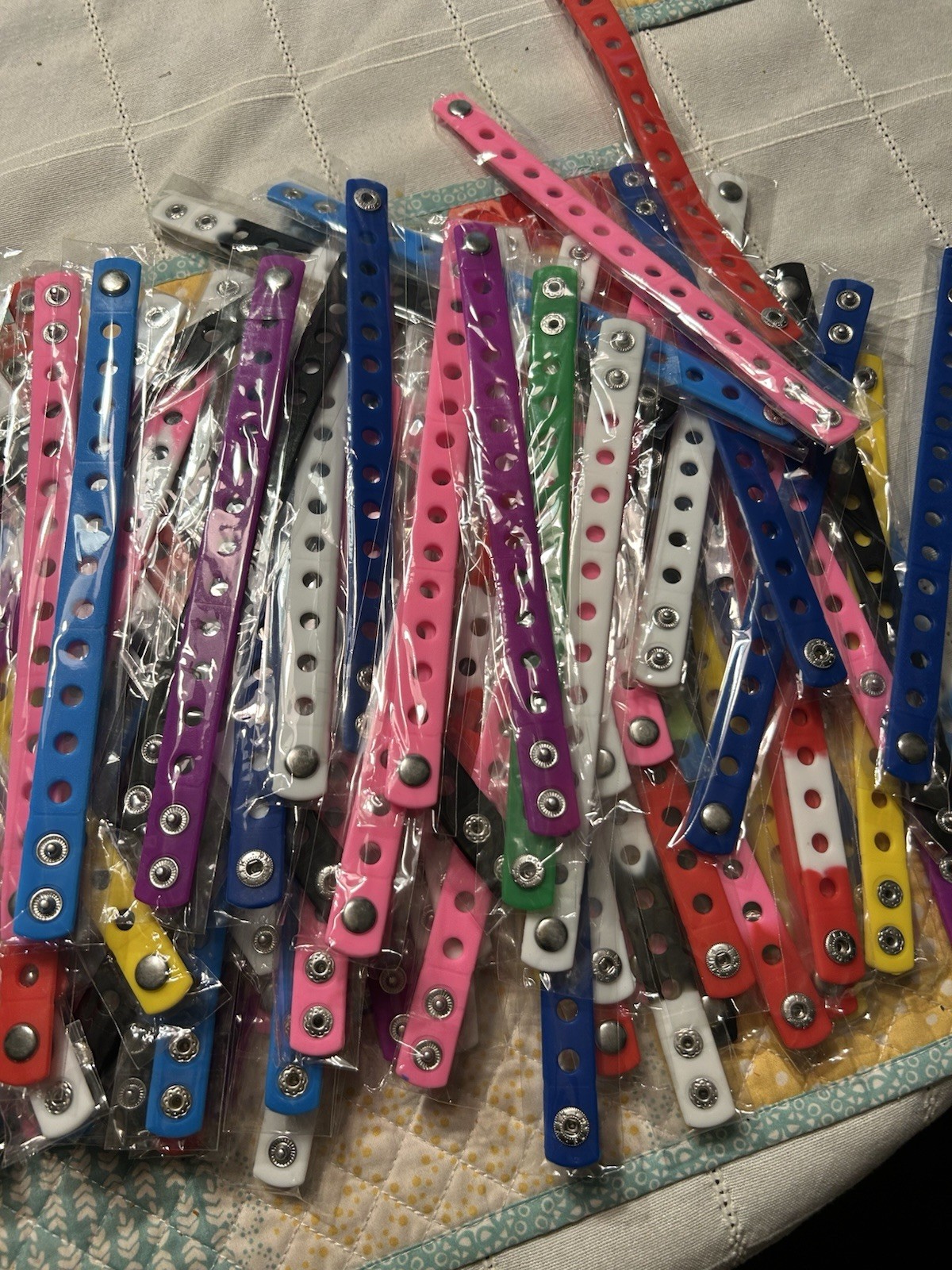 Multicolor Adjustable Snap Bracelets Lot – Band Wrap Style Snap on