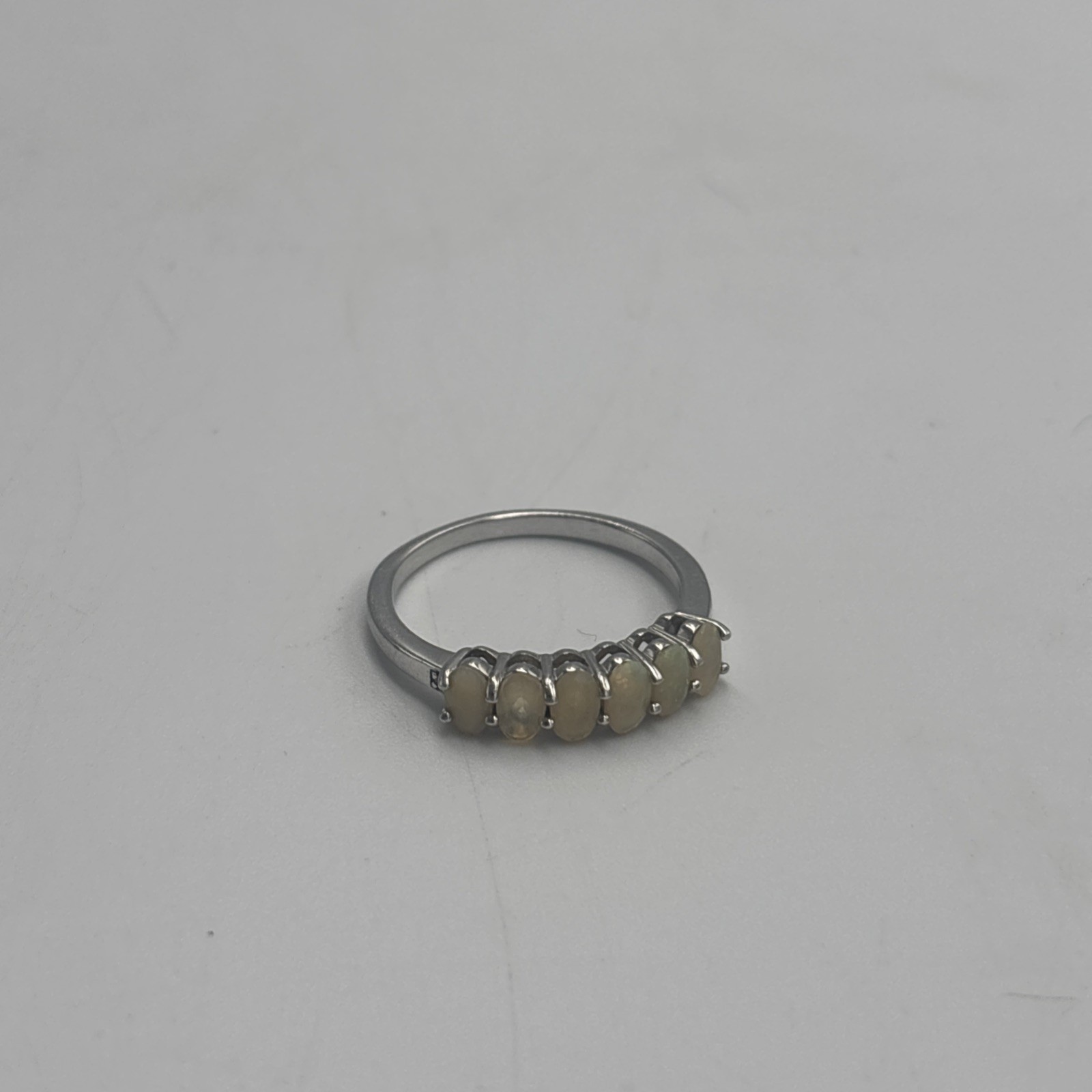 BBJ Marquise Opal Sterling Silver Eternity Ring Marked 925