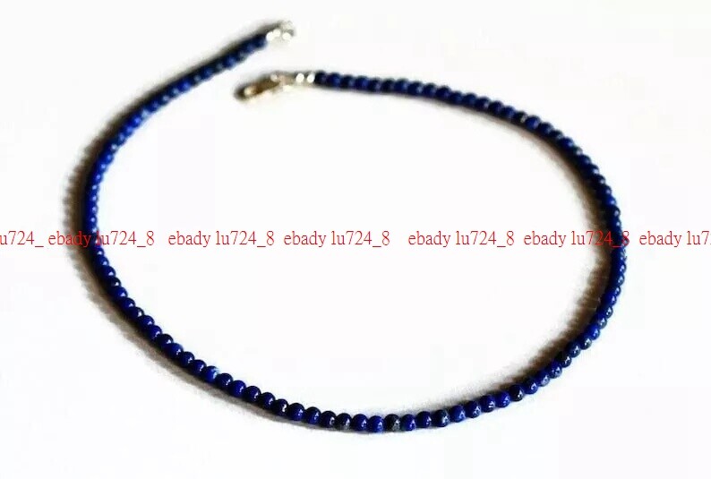 Natural Lapis Lazuli Round 4mm Gemstone Bead Handmade Necklace 16-28″